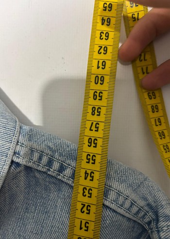 Düğmeli Mavi Kadın Denim Ceket - Görsel 4