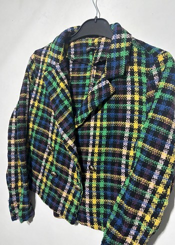 Düğmeli Çok Renkli Kadın Ceket - Görsel 2