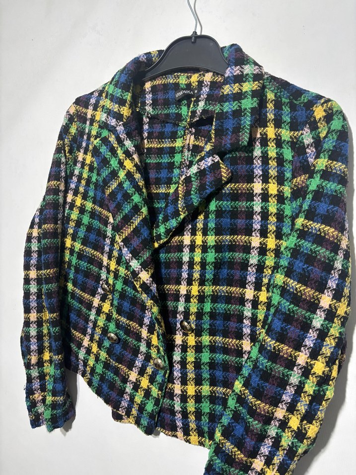 Düğmeli Çok Renkli Kadın Ceket - Görsel 2