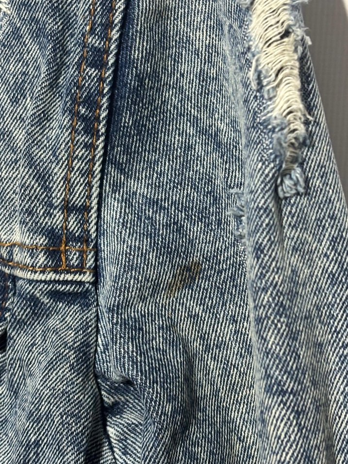 Düğmeli Mavi Bağlamalı Denim Ceket - Görsel 3