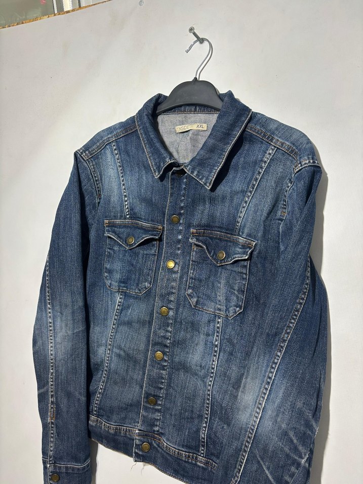 Düğmeli Lacivert Erkek Kot Ceket - Görsel 2