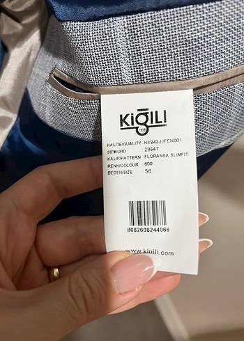 Gri Kareli Erkek Blazer Ceket, 56 Beden 0 Drop - Görsel 3