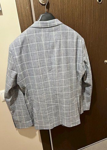 Gri Kareli Erkek Blazer Ceket, 56 Beden 0 Drop - Görsel 4