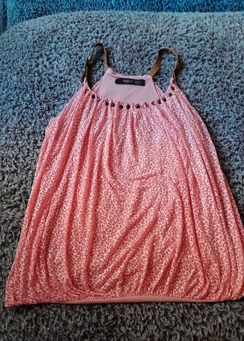 Pembe Bohem Askılı Hamile Tunik