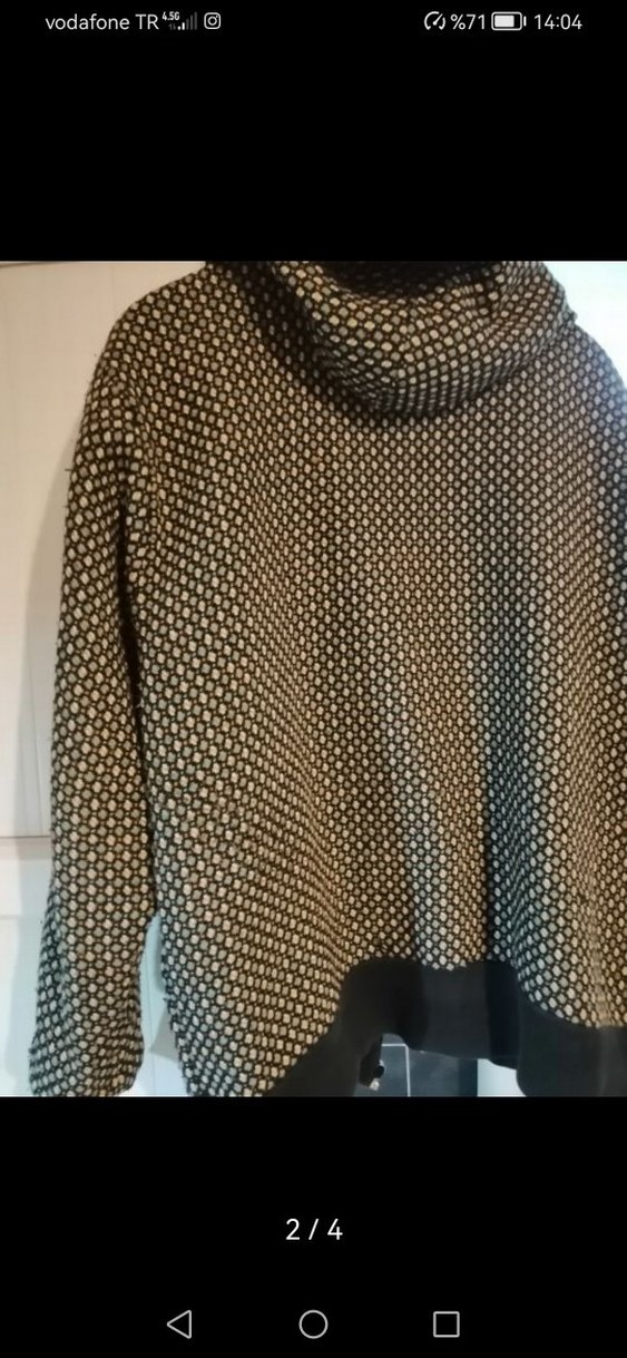 VINTAGE UNISEX Örgü Yün Midi Ceket - Görsel 2