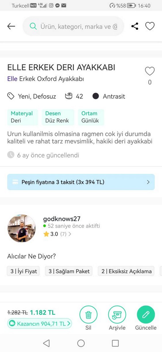 ELLE Oxford Yılan Desenli Klasik Ayakkabı - Görsel 3