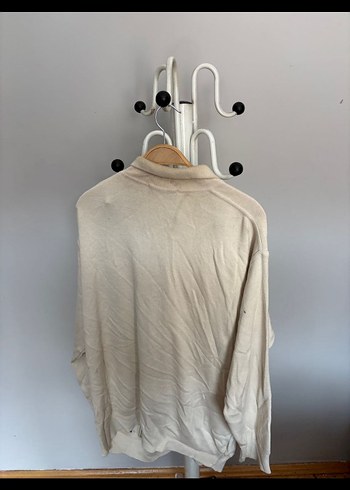 Bohem Tarz Gri Beyaz Örgü Uzun Kollu Erkek VINTAGE Kazak - Görsel 4