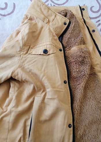 Camel Renkli Midi yün Kaban - Görsel 2