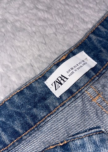 zara Düğmeli Midi Boy Gri Denim Şort - Görsel 2