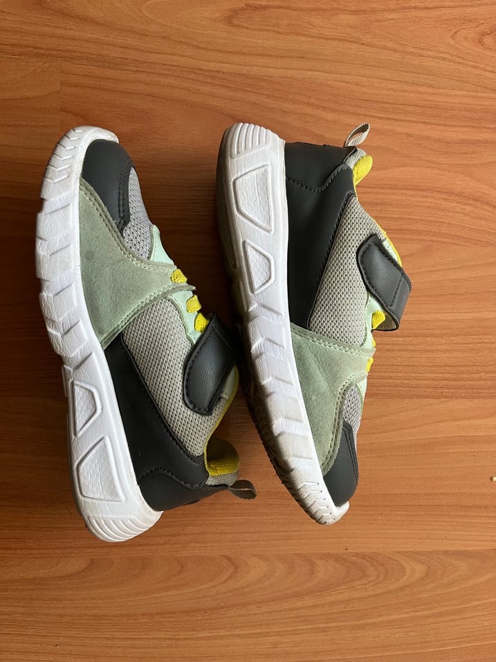 Gri Erkek Çocuk Spor Ayakkabı Velcro - Görsel 4