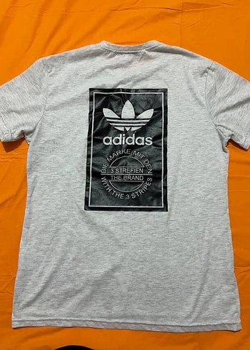 Adidas S Beden Gri Adidas Baskılı Erkek Tişörtü
