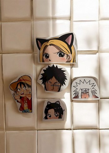 renkli 5li anime stickee