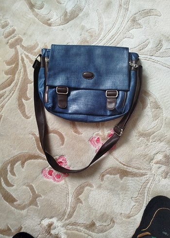 Mavi Deri Tokalı Kadın Çanta - Görsel 2