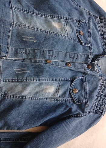 Mavi Düğmeli Kadın Denim Ceket - Görsel 3