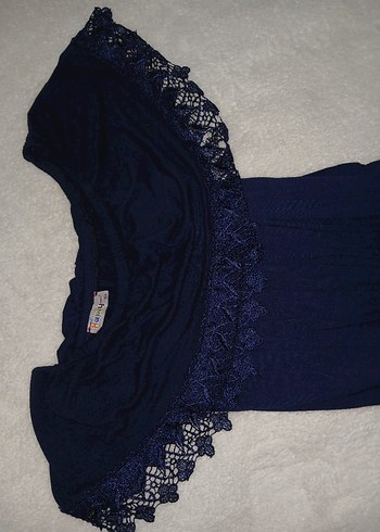 kız çocuğu lacivert Dantelli Uzun Tulum - Görsel 2