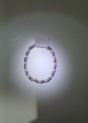 Pembe, gri Boncuklu bileklik