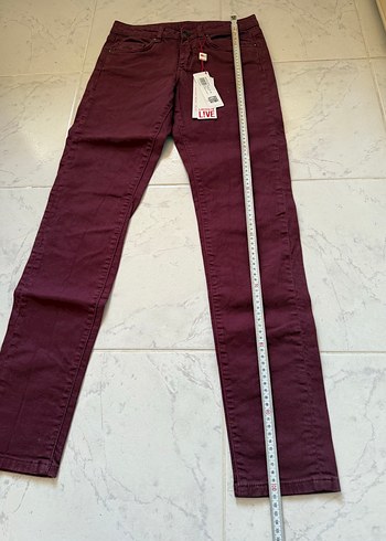 Bordo Lacoste L!VE Kadın Kot Pantolon - Görsel 4