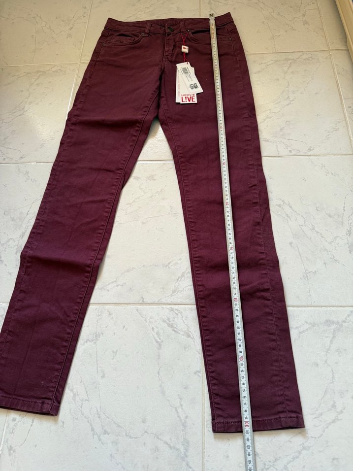 Bordo Lacoste L!VE Kadın Kot Pantolon - Görsel 4