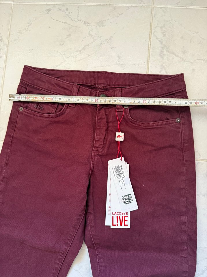 Bordo Lacoste L!VE Kadın Kot Pantolon - Görsel 5