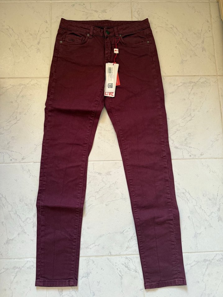 Bordo Lacoste L!VE Kadın Kot Pantolon - Görsel 2