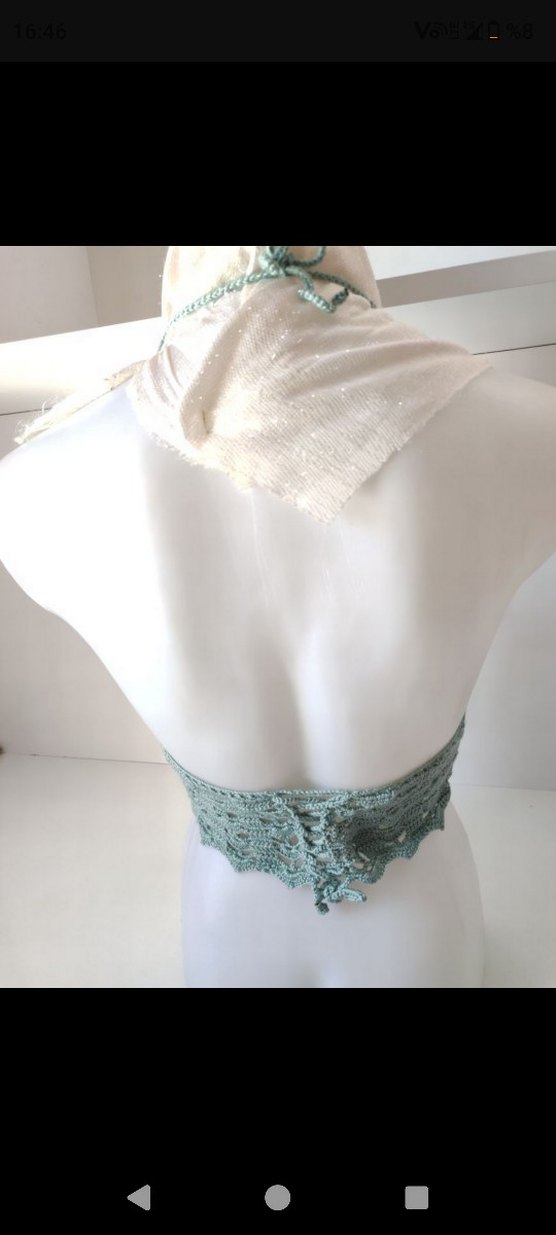 Dantel Detaylı V Yaka Örgü Büstiyer - Görsel 3