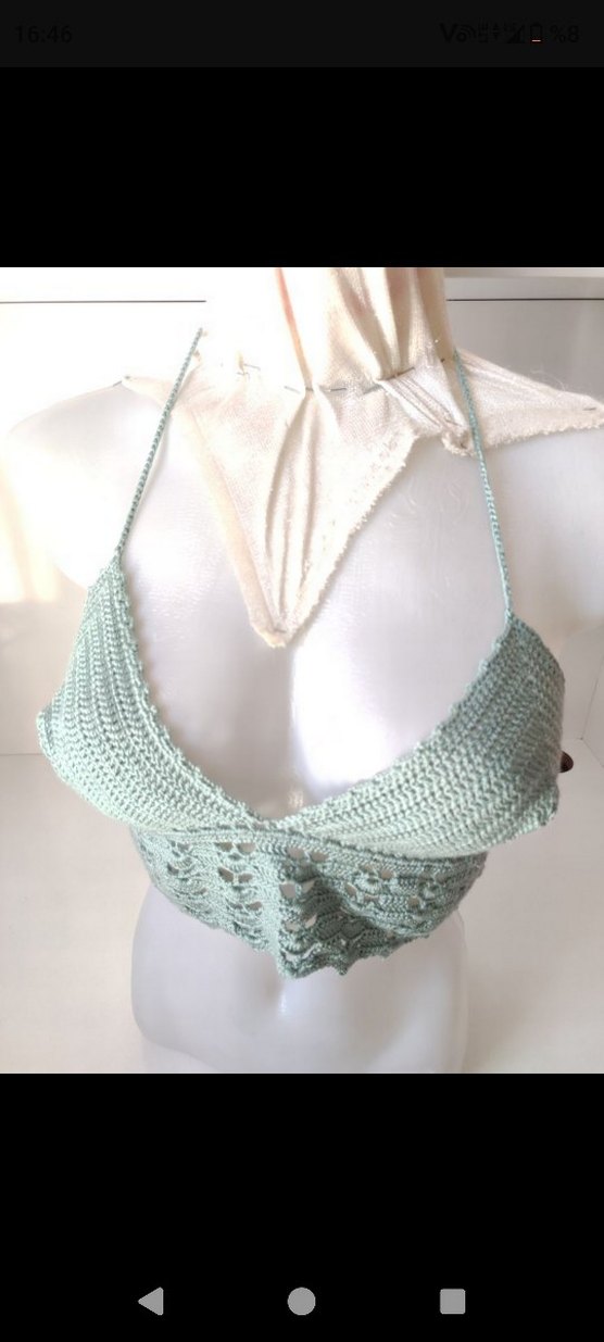 Dantel Detaylı V Yaka Örgü Büstiyer - Görsel 2