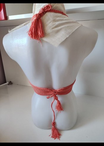 Pembe Örgü Mini Büstiyer - Görsel 3