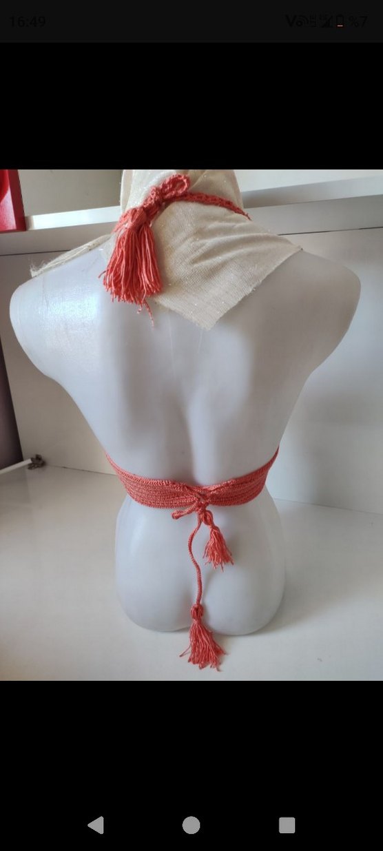 Pembe Örgü Mini Büstiyer - Görsel 3