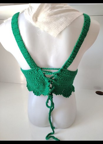 Yeşil Örgü Dantel Detaylı Büstiyer - Görsel 3