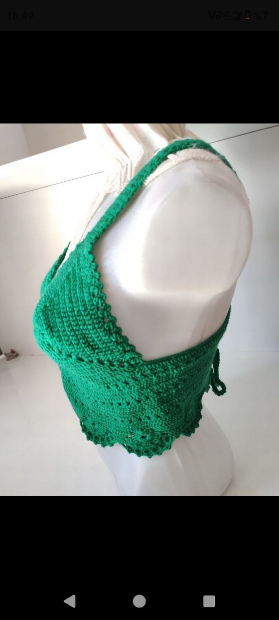 Yeşil Örgü Dantel Detaylı Büstiyer - Görsel 2