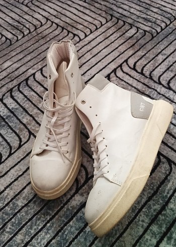 Beyaz Bağcıklı erkek Sneakers - Görsel 2