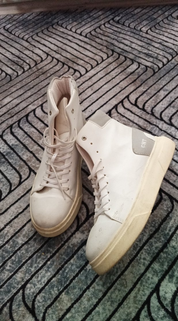 Beyaz Bağcıklı erkek Sneakers - Görsel 2