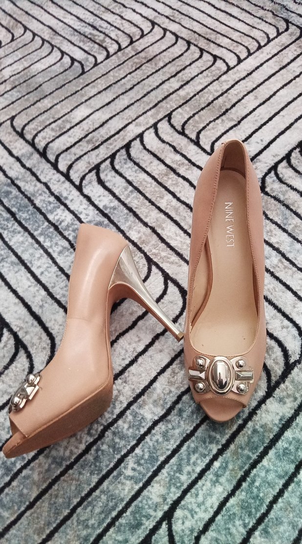 Nine West Bej Yılan Baskılı Dolgu Topuklu Kadın Ayakkabı - Görsel 2