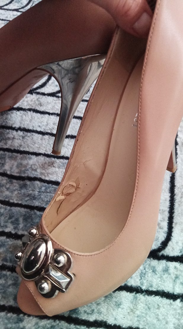 Nine West Bej Yılan Baskılı Dolgu Topuklu Kadın Ayakkabı - Görsel 4