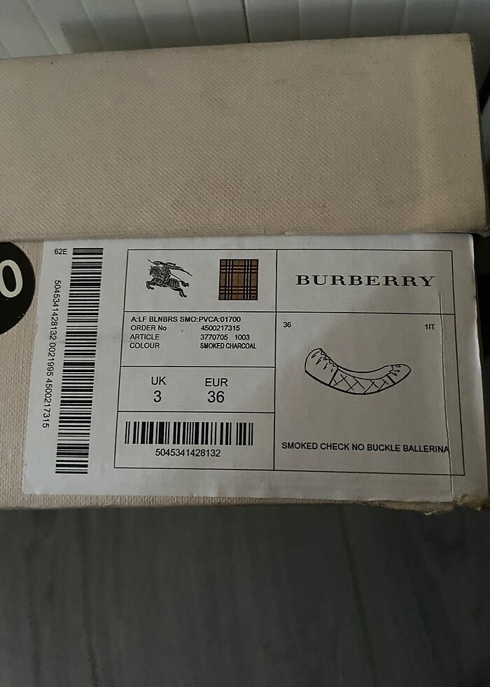 Burberry smoked check ballerina babet - Görsel 4