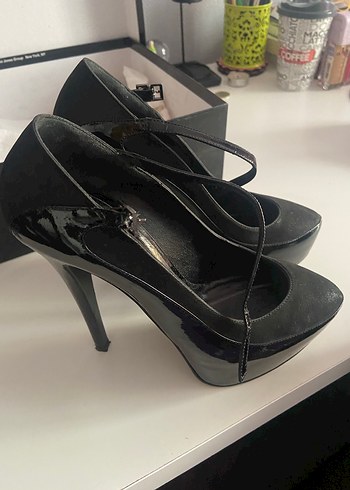 Siyah Platform Topuklu Kadın Ayakkabı - Görsel 2