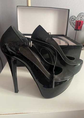 Siyah Platform Topuklu Kadın Ayakkabı - Görsel 3