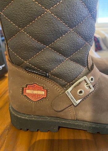 orjinal harley davidson Kemer Detaylı Kahverengi Biker çocuk Bot - Görsel 6