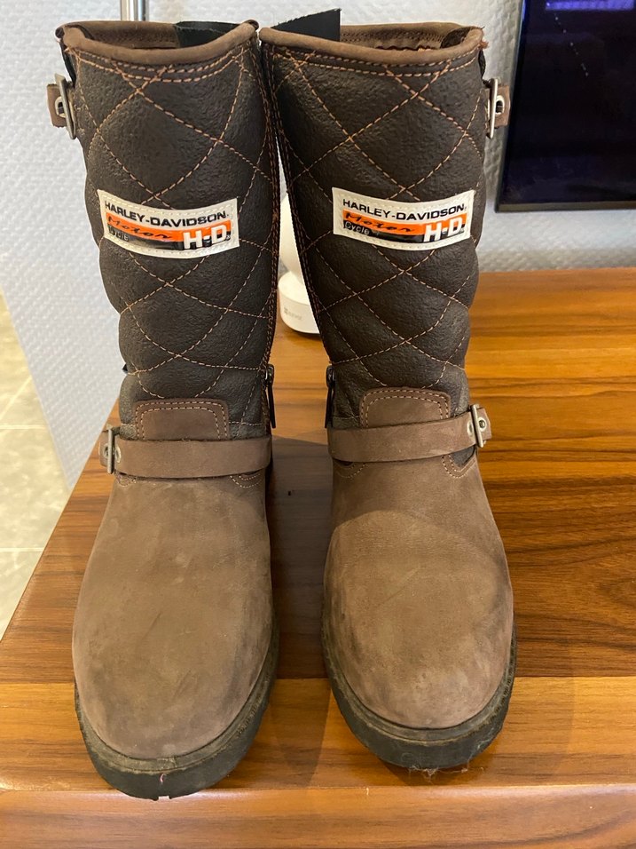 orjinal harley davidson Kemer Detaylı Kahverengi Biker çocuk Bot - Görsel 2