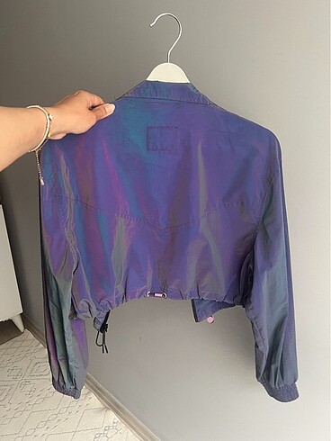 Bershka Bershka Mor Reflektörlü Crop Ceket