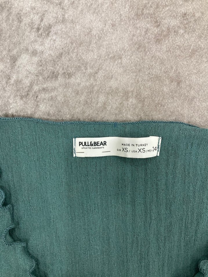 Uzun Kollu Turkuaz Bohem Kadın Bluz - Görsel 2