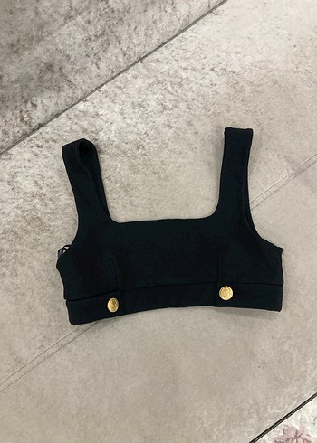 Siyah Düğmeli Mini Atlet - Görsel 2