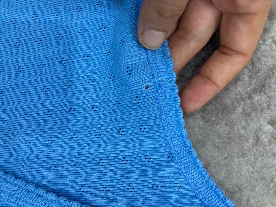 Mavi Kız Triko V Yaka Kısa Kollu Düğmeli Üst - Görsel 3