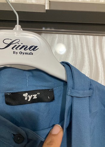 Mavi Uzun Kollu Bol Kesim Kadın Tunik - Görsel 4