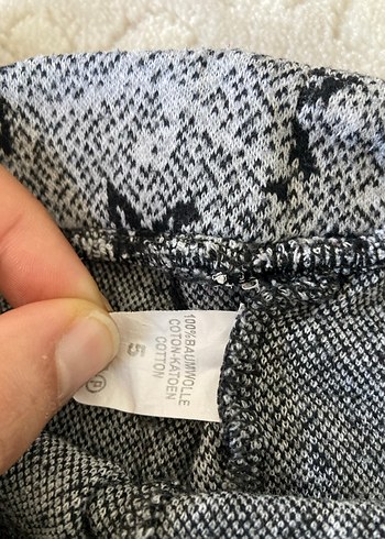 Kız Çocuk Gri Dantel Detaylı Salaş Tayt - Görsel 3