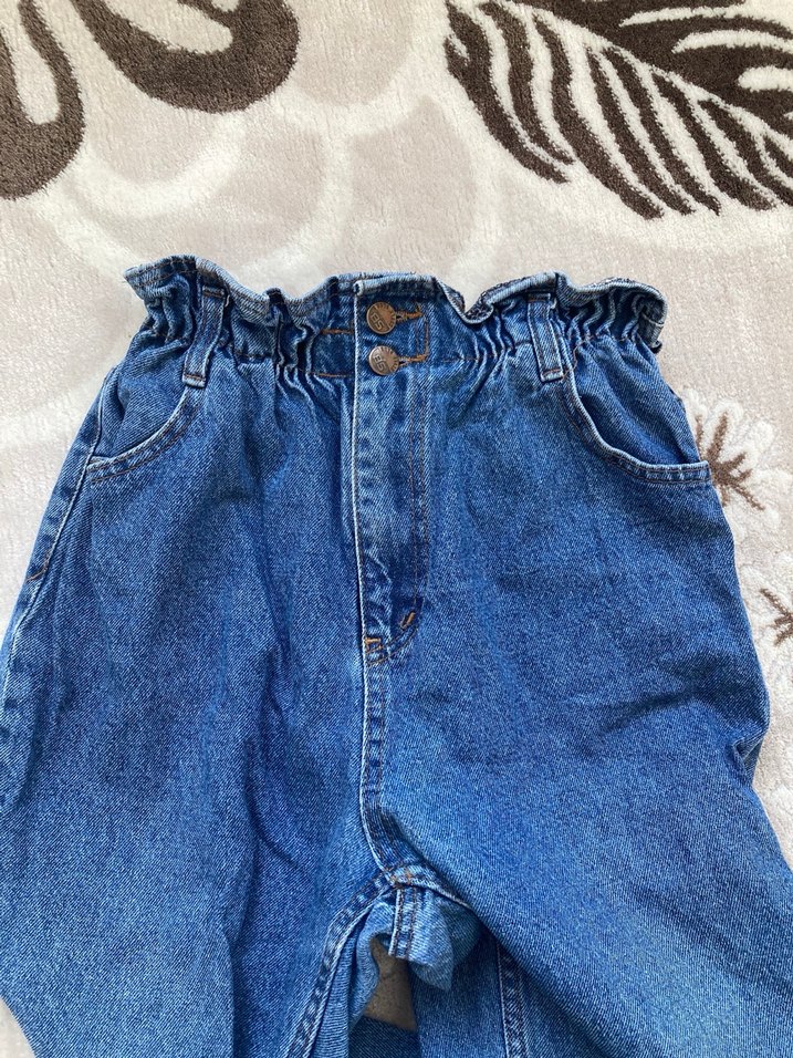Mavi Kemerli Kadın Denim Pantolon - Görsel 2