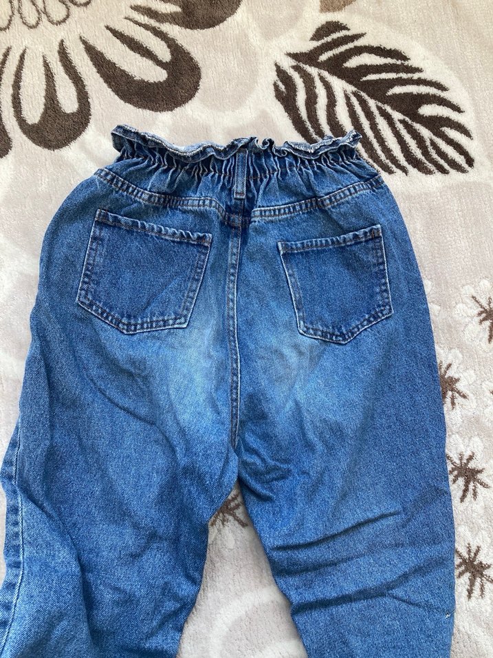 Mavi Kemerli Kadın Denim Pantolon - Görsel 3