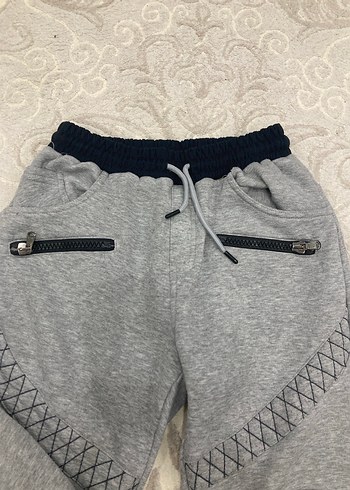 Gri Nakışlı Fermuarlı Salaş Eşofman - Görsel 2