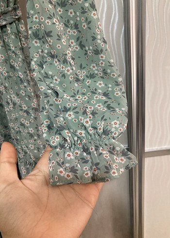 Bohem Uzun Yeşil Piliseli Elbise - Görsel 5