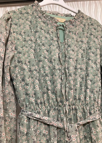 Bohem Uzun Yeşil Piliseli Elbise - Görsel 2